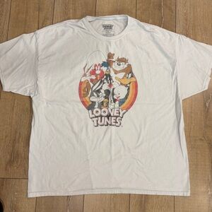 Looney Tunes Character Circle‎ Graphic T-Shirt - White 3XL